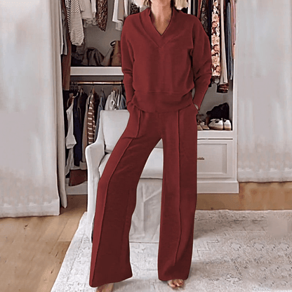 Wide-Leg Knit Lounge Set | Relaxed Fit Two-Piece for Everyday Comfort
