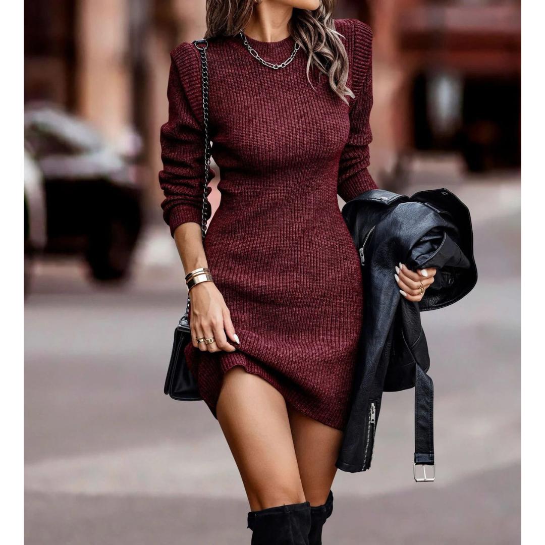 Women's Ribbed Knit Bodycon Dress | Long Sleeve Sweater Dress | Fall Winter Party Outfit