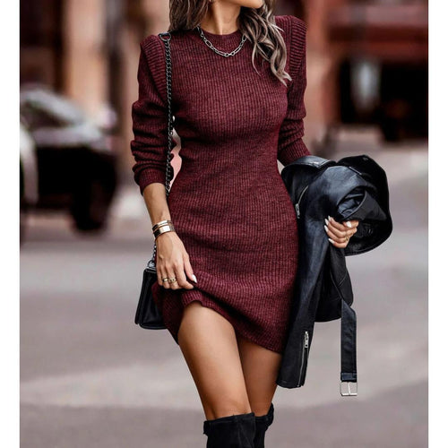 Women's Ribbed Knit Bodycon Dress | Long Sleeve Sweater Dress | Fall Winter Party Outfit