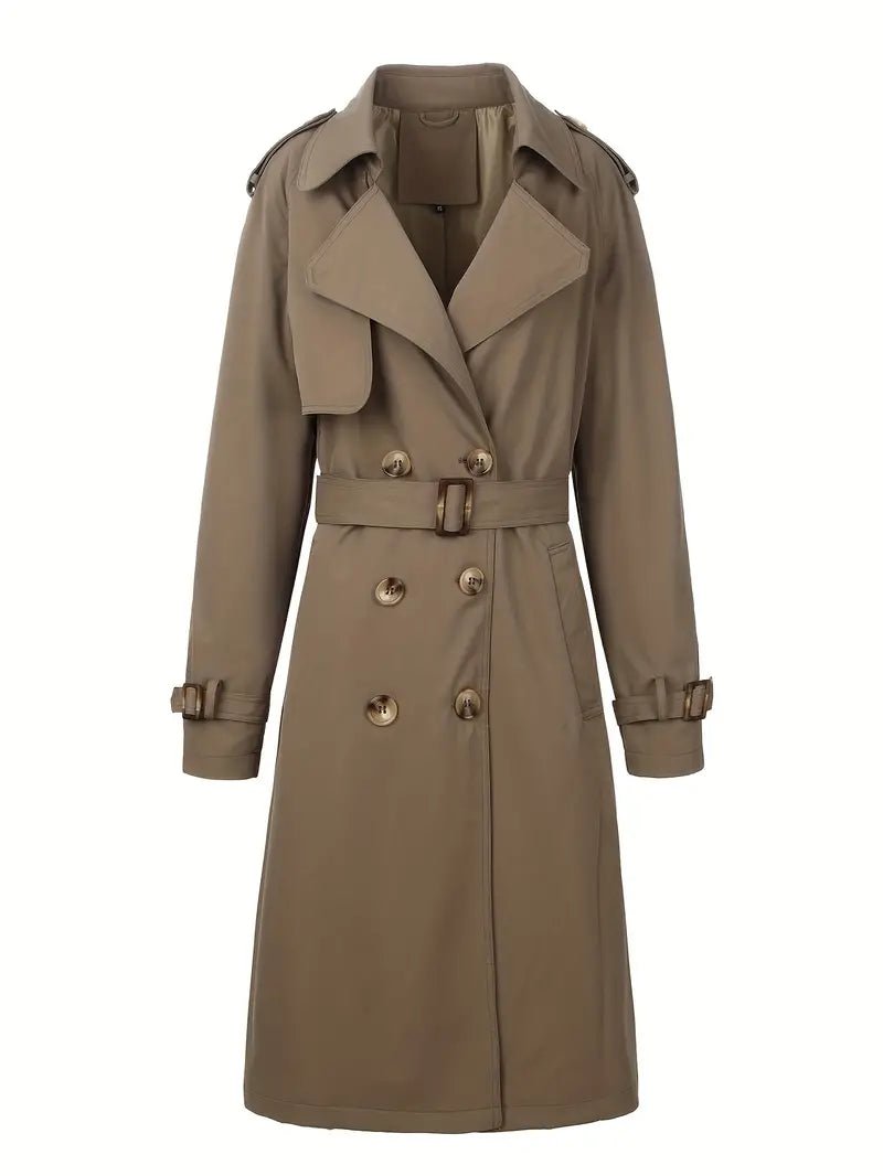 Classic Double-Breasted Trench Coat | Water-Resistant | Cotton Blend | Timeless Outerwear