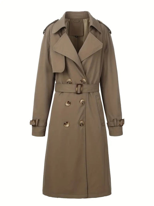 Classic Double-Breasted Trench Coat | Water-Resistant | Cotton Blend | Timeless Outerwear