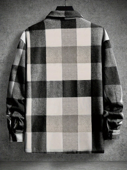 Men’s Plaid Shirt Jacket | Button-Up Shacket | Warm Casual Outer Layer