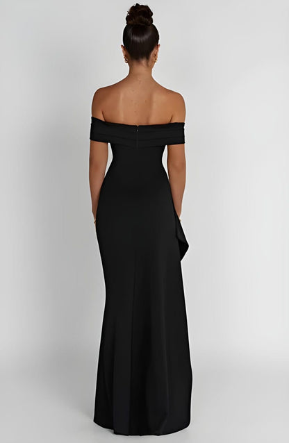 Off-Shoulder Evening Gown | Thigh-High Slit | Elegant Formal Dress