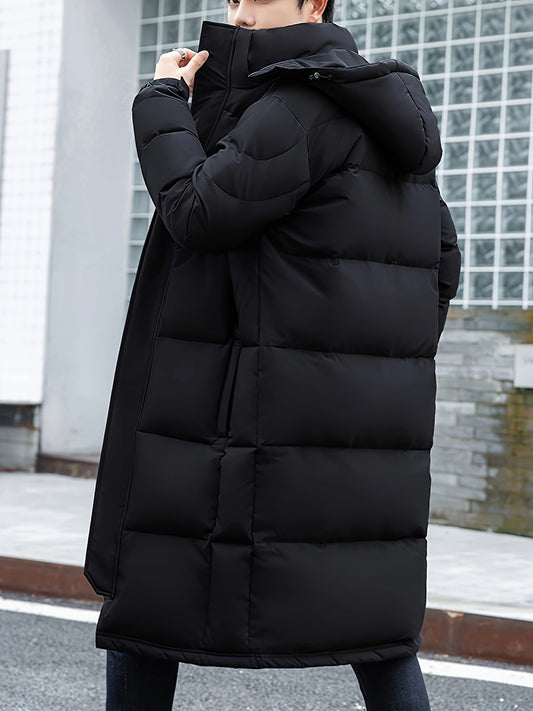 Men’s Long Down Puffer Coat | Full-Length Insulated Winter Parka | Windproof Hooded Outerwear