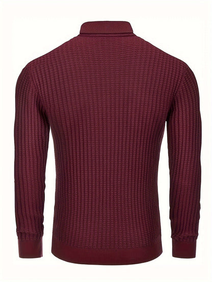 Ribbed Turtleneck Sweater | Slim Fit Cable Knit | Fall-Winter Essential