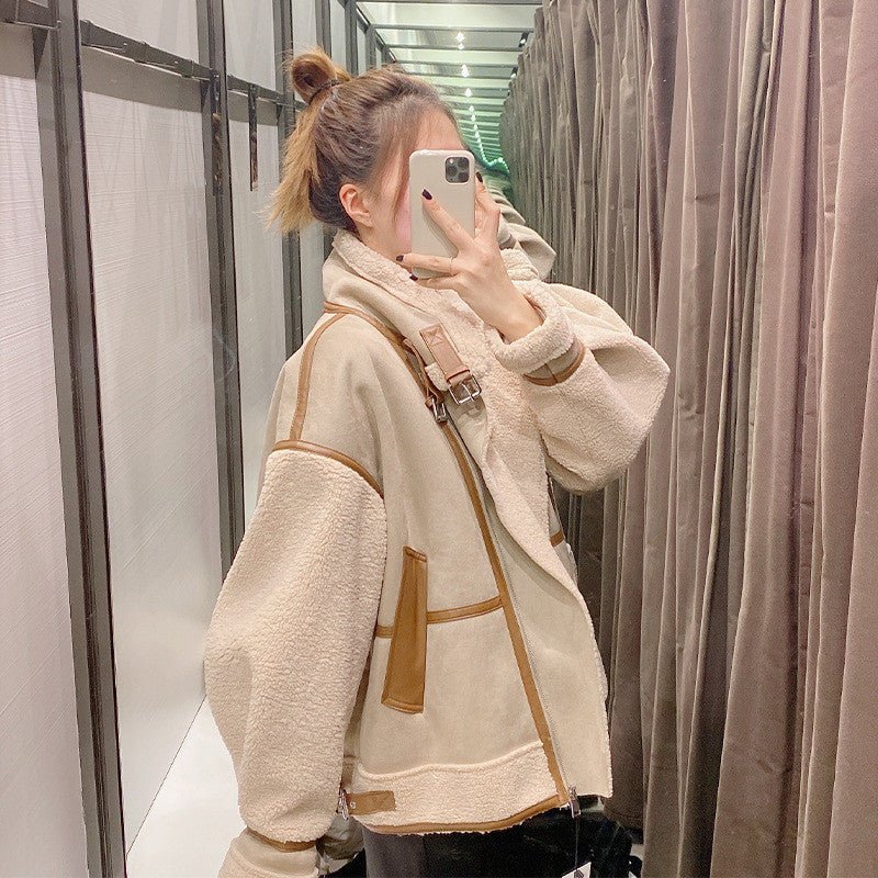 Shearling-Lined Aviator Jacket | Faux Leather Accents | Warm and Chic | Winter Fashion
