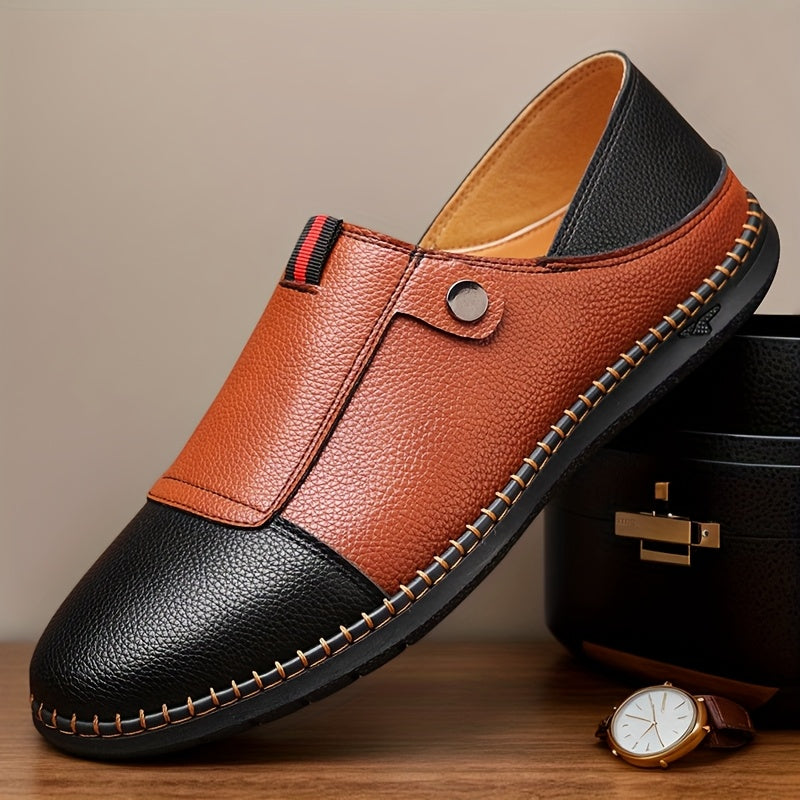 Men’s Two-Tone Slip-On Sneakers | Casual Comfort Walking Shoes | Lightweight Everyday Wear