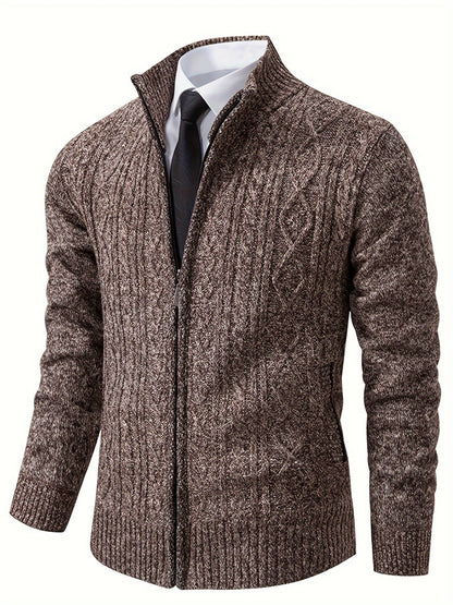 Men’s Knit Zip Jacket | Full-Zip Cardigan Style | Smart Casual Layer