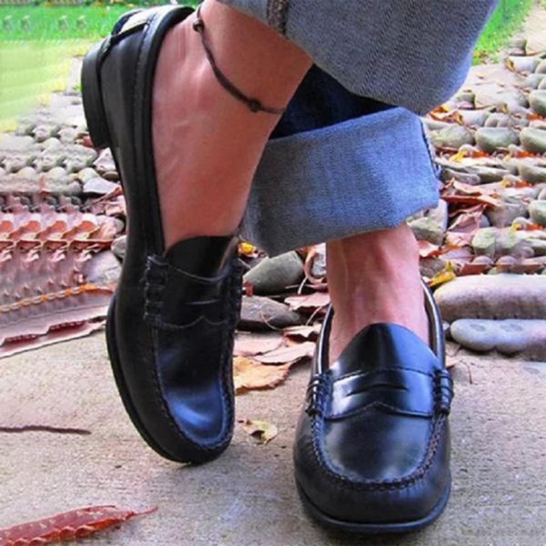 Classic Leather Penny Loafers | Hand-Stitched Detailing | Slip-On Comfort