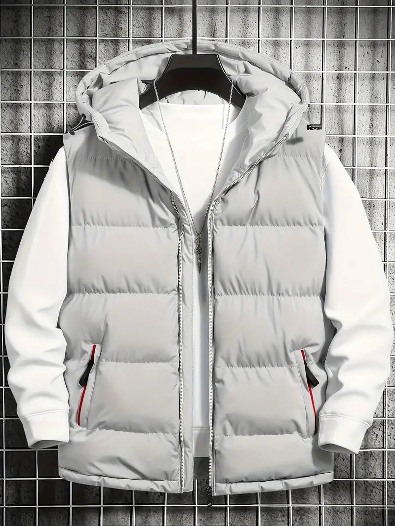 Men's Hooded Puffer Vest | Lightweight Insulation | Outdoor Layering Essential