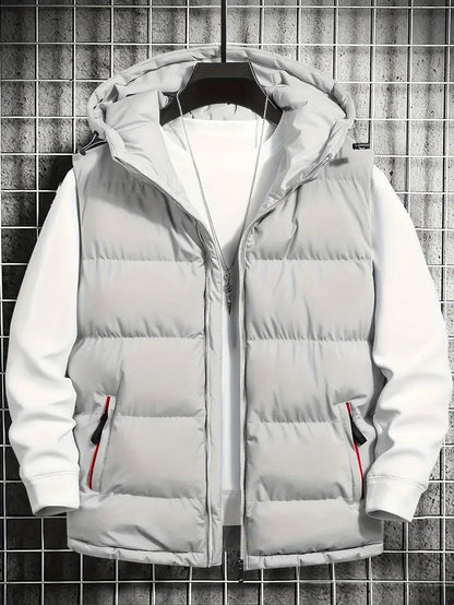 Men's Hooded Puffer Vest | Lightweight Insulation | Outdoor Layering Essential