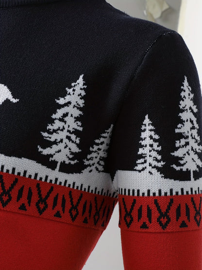 Men’s Holiday Reindeer Sweater | Festive Knit Crewneck | Winter Party Pullover