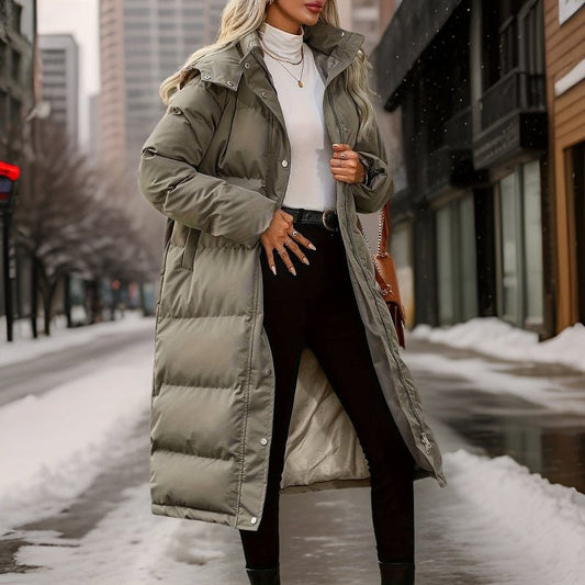 Longline Puffer Coat | Insulated Winter Jacket | Hooded Design