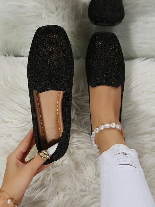 Knitted Slip-On Flats | Lightweight Sole | Breathable Everyday Comfort
