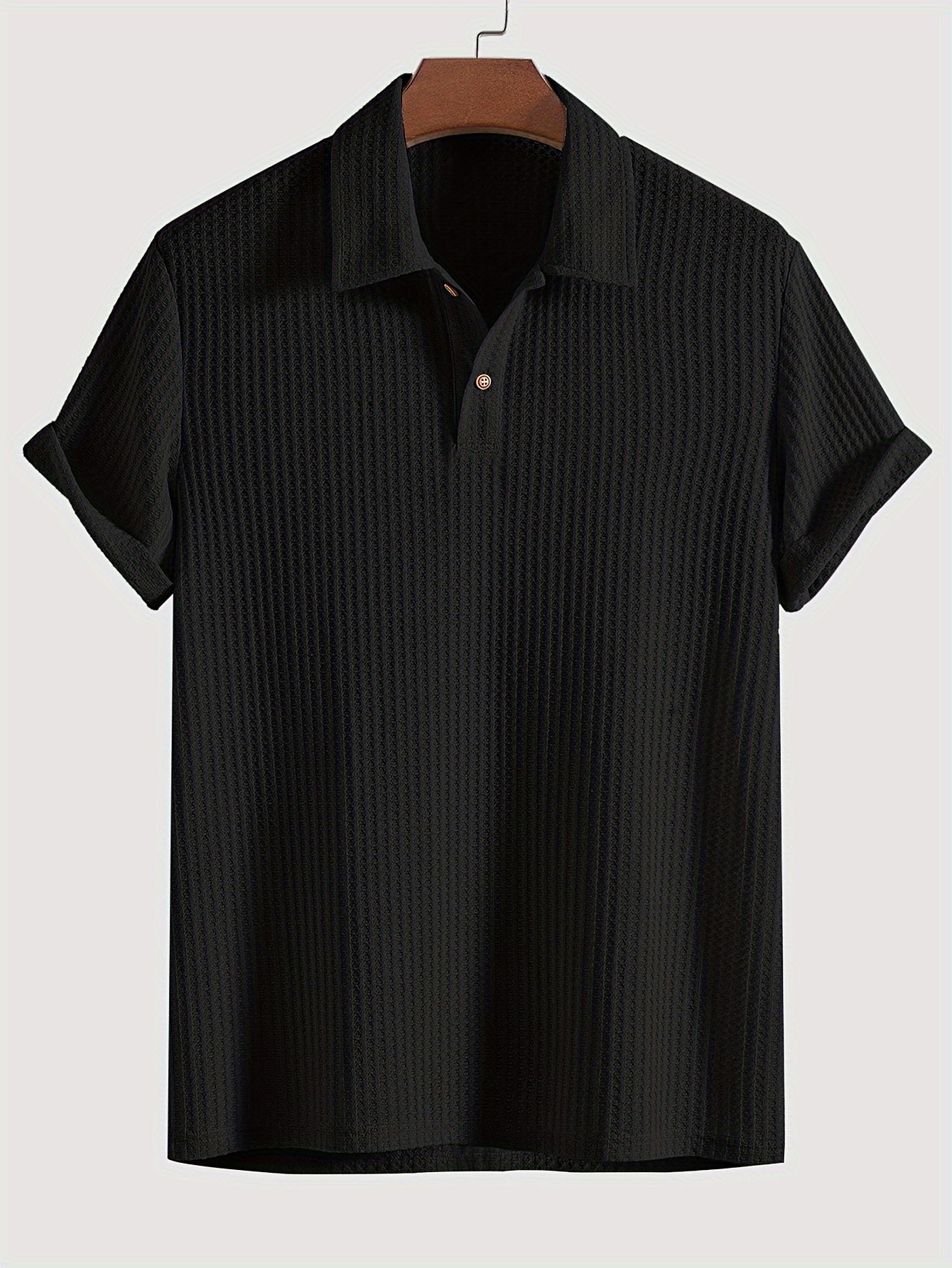 Men's Knit Polo Shirt | Textured Short Sleeve Top | Lightweight Summer Casualwear