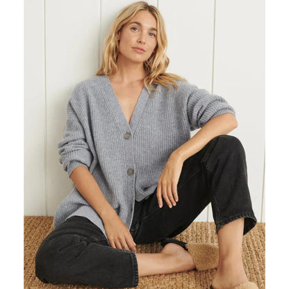 Ribbed Knit Button Cardigan | Relaxed Fit with Drop Shoulders | Soft Casual Layer