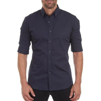 Men’s Stretch Cotton Dress Shirt | Classic Fit Button-Down | Everyday Office Shirt