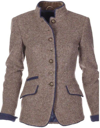 Heritage Button Blazer | Wool Blend Tailoring with Classic Collar