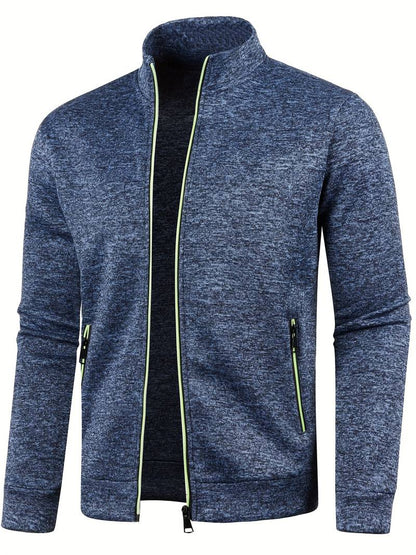 Men’s Zip-Up Knit Track Jacket | Lightweight Layer | Sport-Casual Fit
