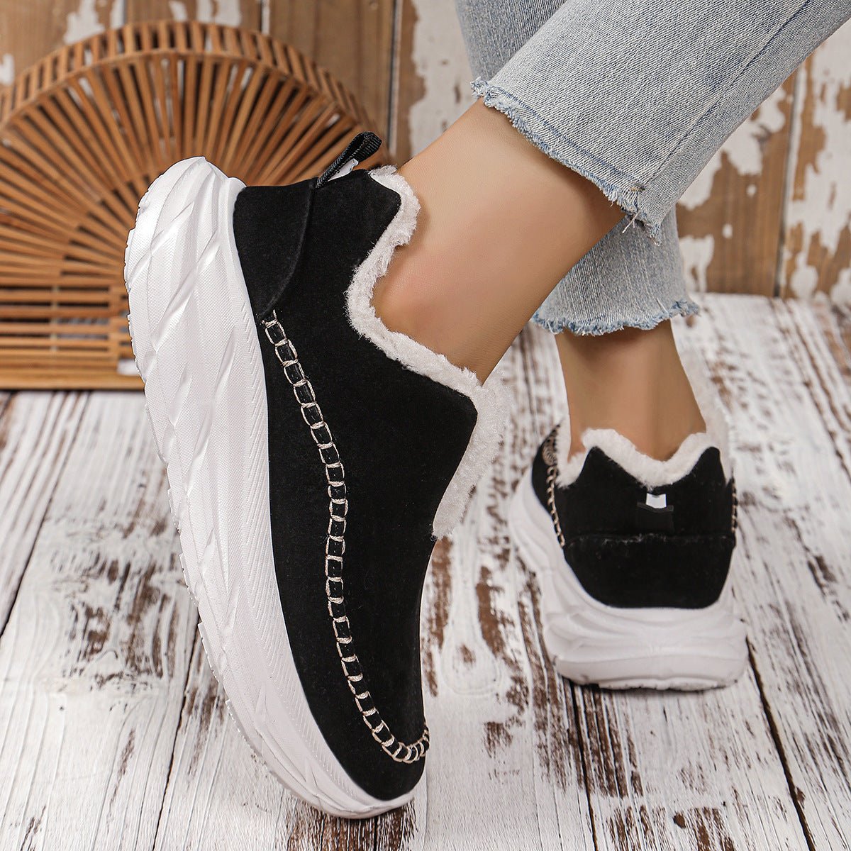 Cozy Slip-On Sneakers | Faux Suede Upper | Plush Lining | Casual Comfort