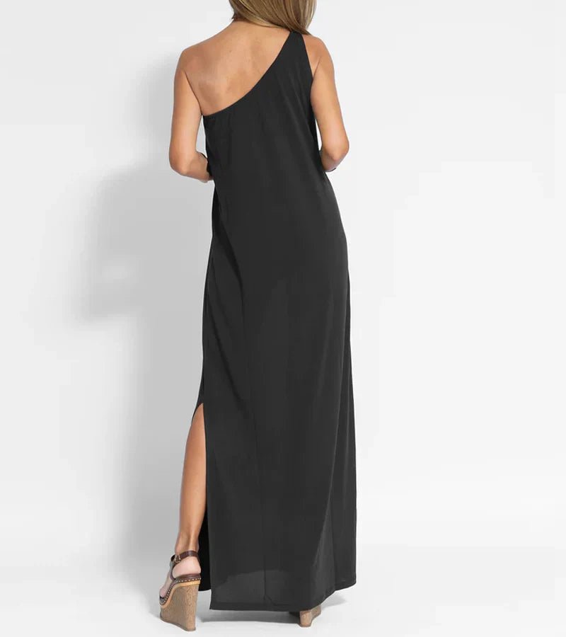 Elegant One-Shoulder Maxi Dress | Flowing Silhouette | Lightweight Fabric | Evening Wear