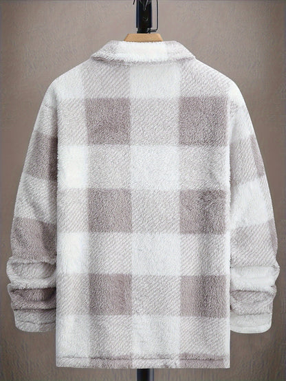 Men’s Sherpa Shirt Jacket | Plush Button-Up Shacket | Soft Everyday Outerwear