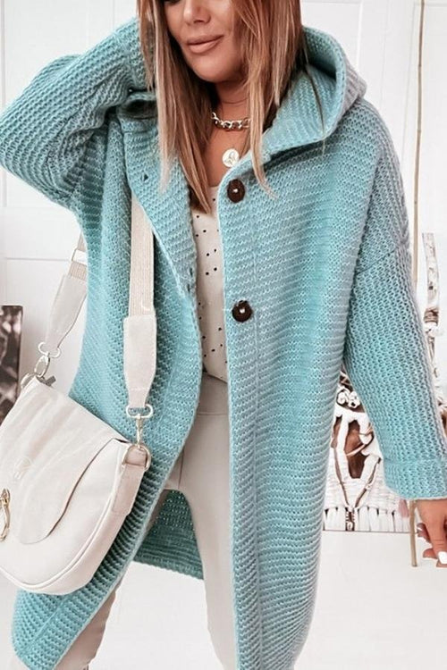 Chunky Knit Cardigan | Hooded Design | Soft Acrylic Blend | Casual Everyday Layer