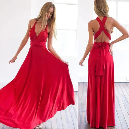 Sleeveless Backless Maxi Dress | Flowing Silhouette | Lightweight Fabric | Formal Evening Wear
