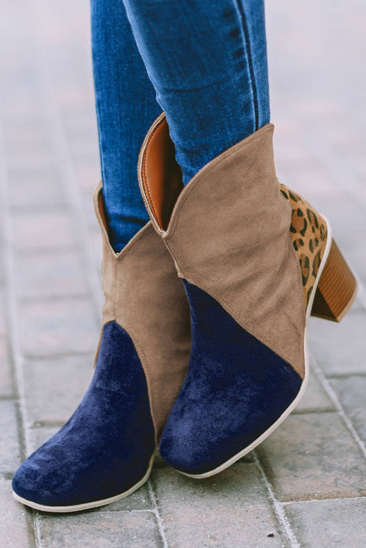Two-Tone Ankle Boots | Colour-Block Design | Trendy and Comfortable