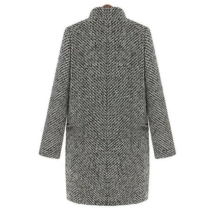 Herringbone Textured Coat | Classic Tailored Fit | Button Closure | Chic Outerwear