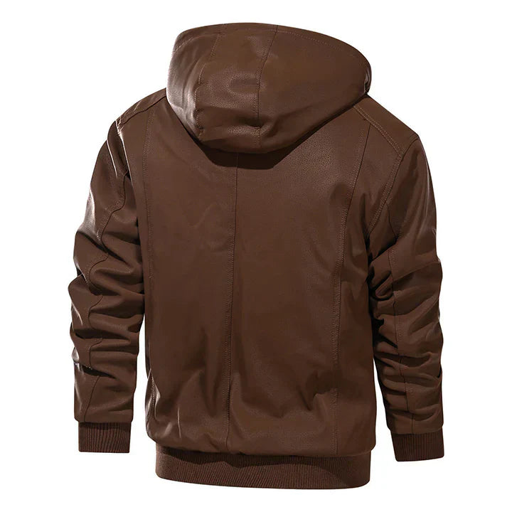Men’s Quilted Hooded Work Jacket | Warm Lined | Ribbed Hem & Cuffs