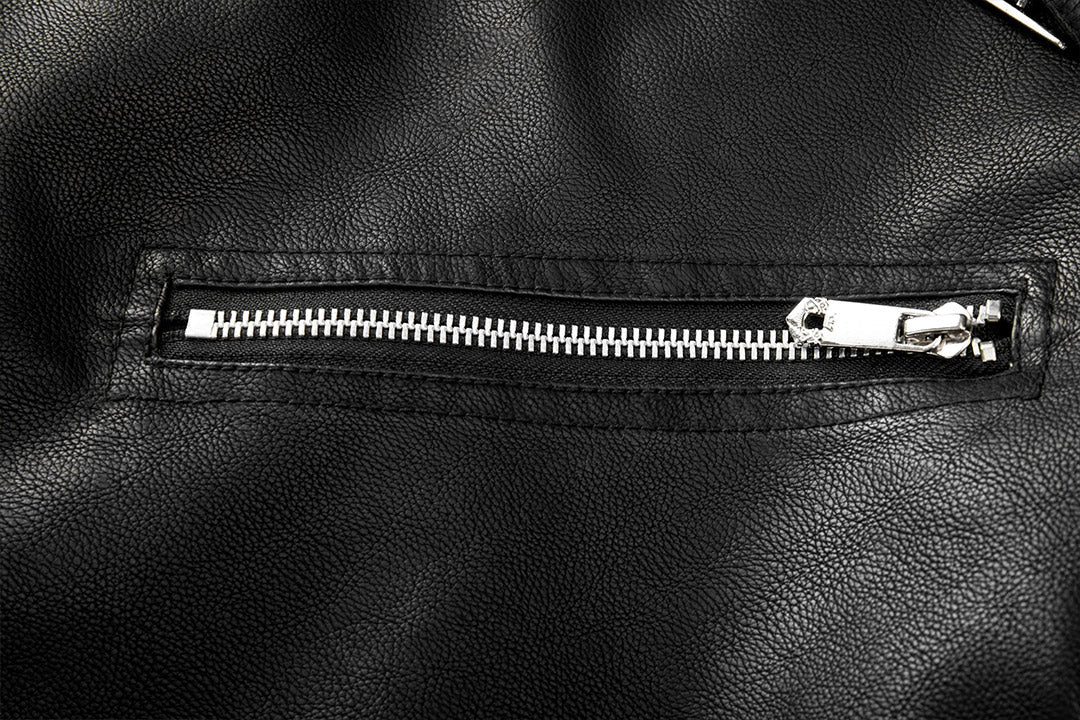 Men’s Faux Leather Biker Jacket | Classic Moto Style | Zip Details & Belted Hem