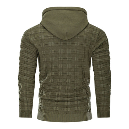 Alpha Knit Hoodie | Textured Pullover with Drawstring Hood