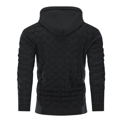 Alpha Knit Hoodie | Textured Pullover with Drawstring Hood
