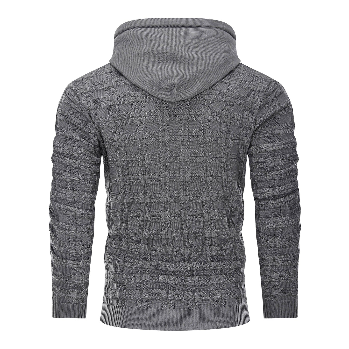 Alpha Knit Hoodie | Textured Pullover with Drawstring Hood