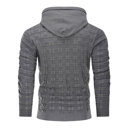 Alpha Knit Hoodie | Textured Pullover with Drawstring Hood