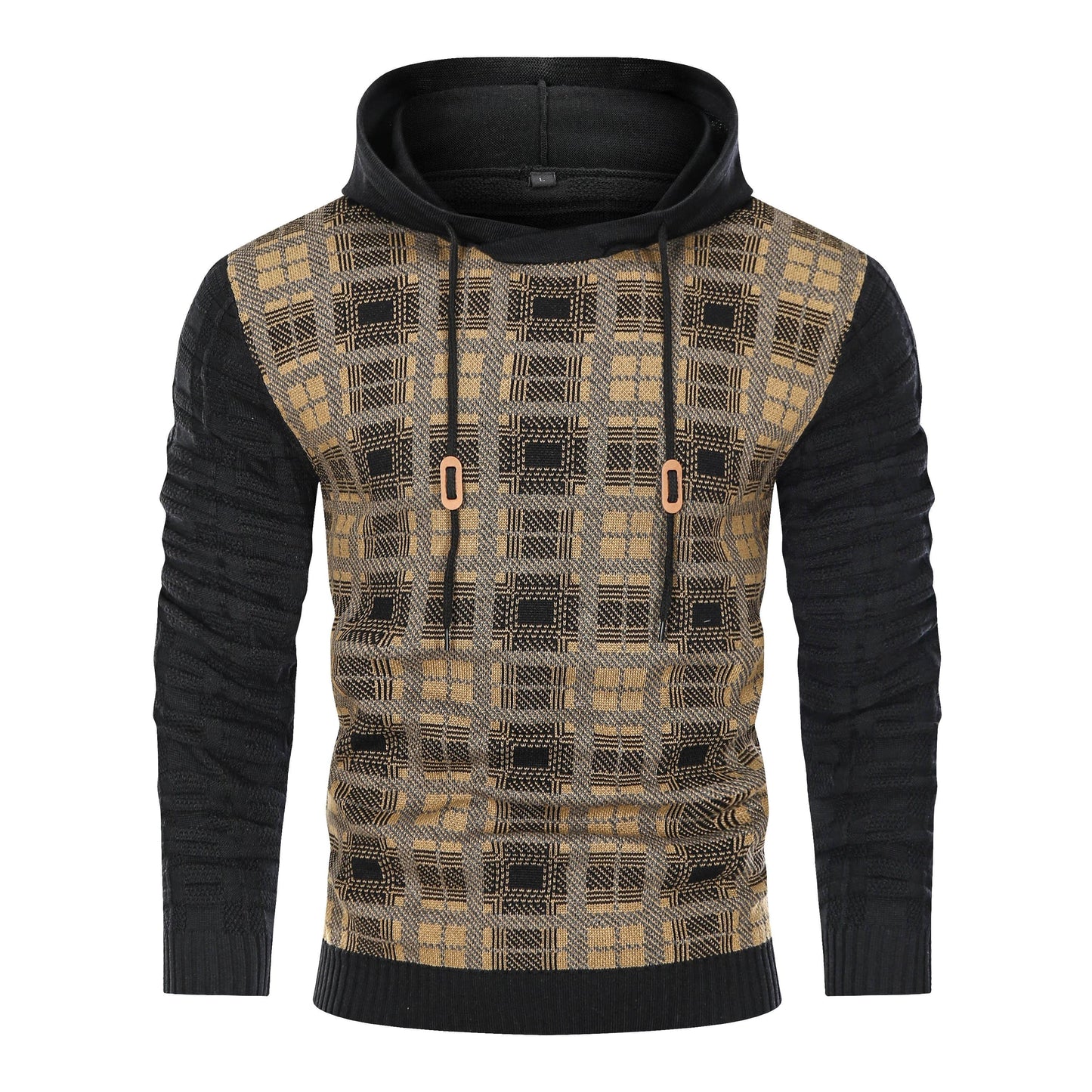 Alpha Knit Hoodie | Textured Pullover with Drawstring Hood