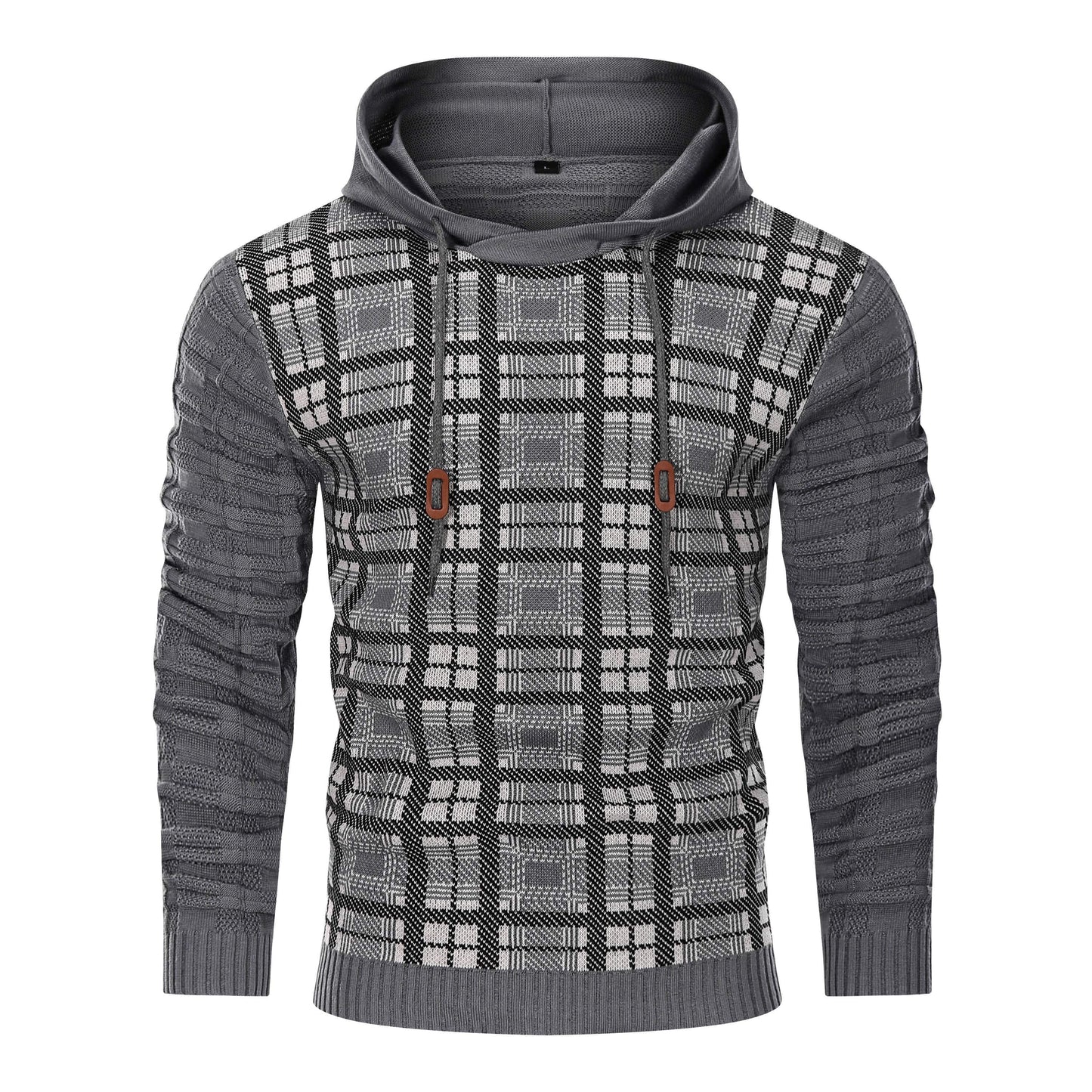 Alpha Knit Hoodie | Textured Pullover with Drawstring Hood