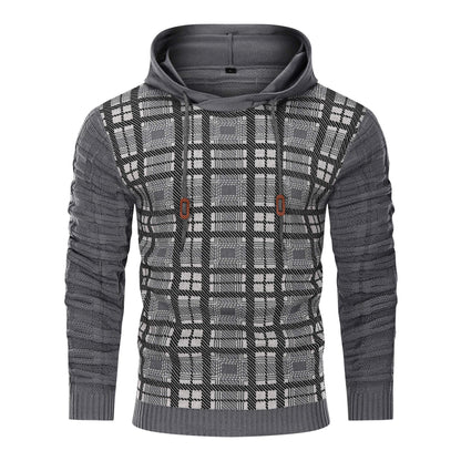 Alpha Knit Hoodie | Textured Pullover with Drawstring Hood