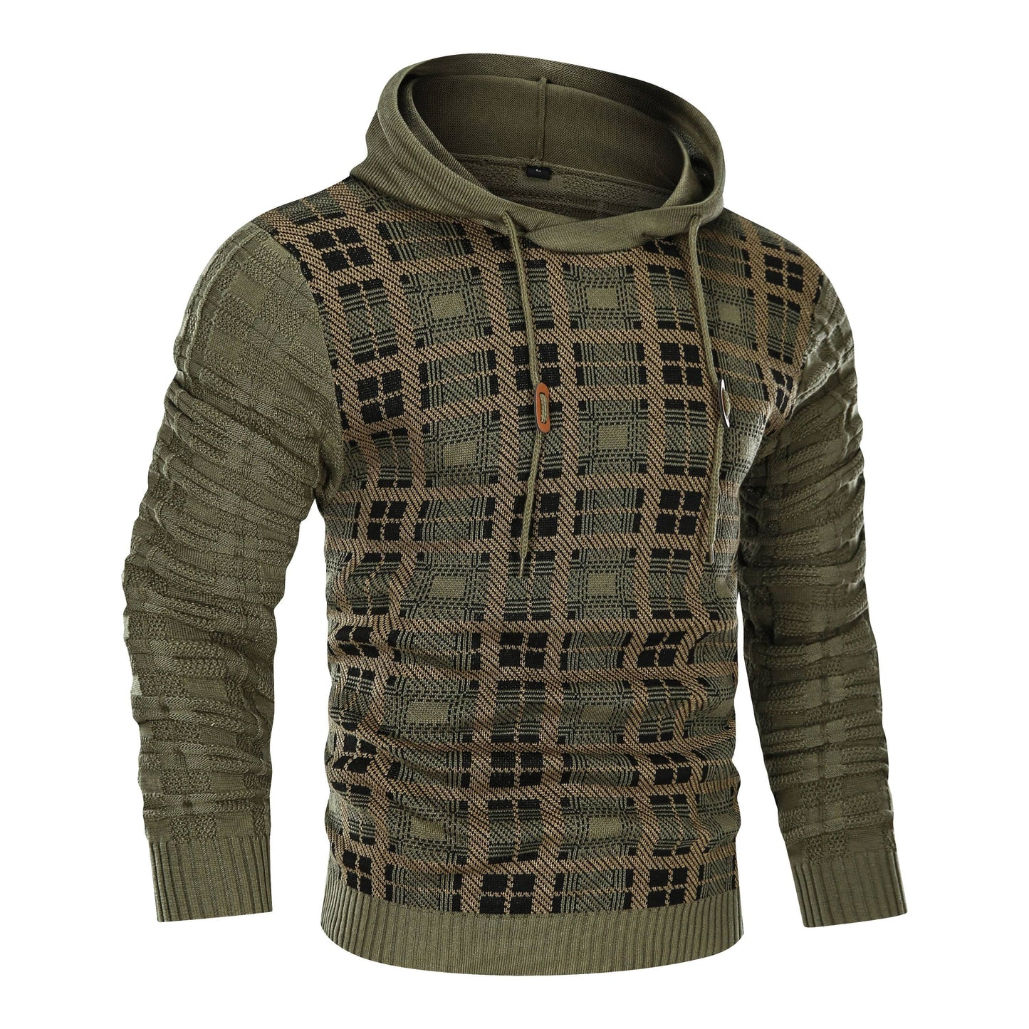 Alpha Knit Hoodie | Textured Pullover with Drawstring Hood