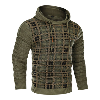 Alpha Knit Hoodie | Textured Pullover with Drawstring Hood
