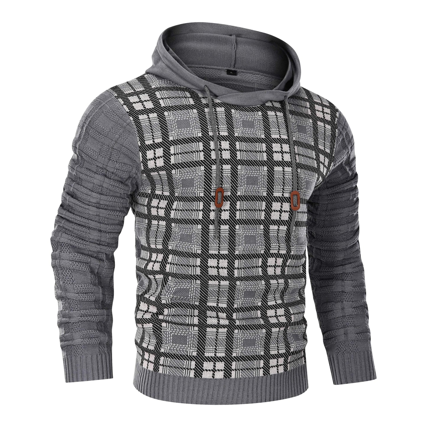 Alpha Knit Hoodie | Textured Pullover with Drawstring Hood