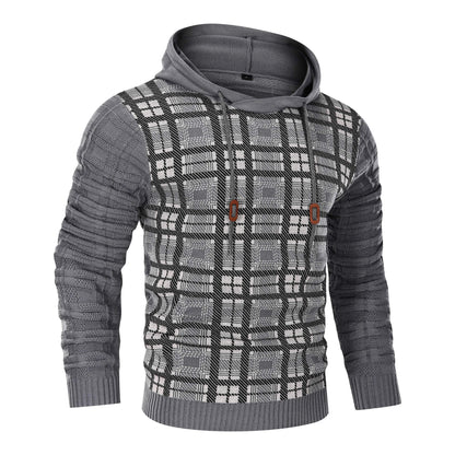 Alpha Knit Hoodie | Textured Pullover with Drawstring Hood