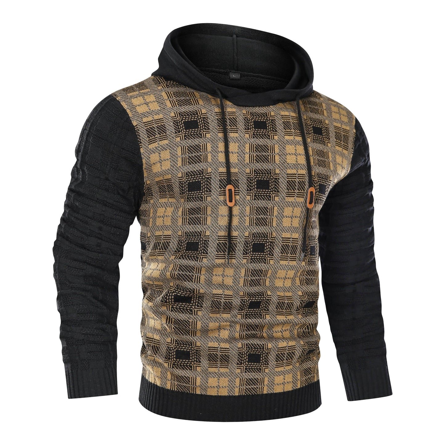 Alpha Knit Hoodie | Textured Pullover with Drawstring Hood