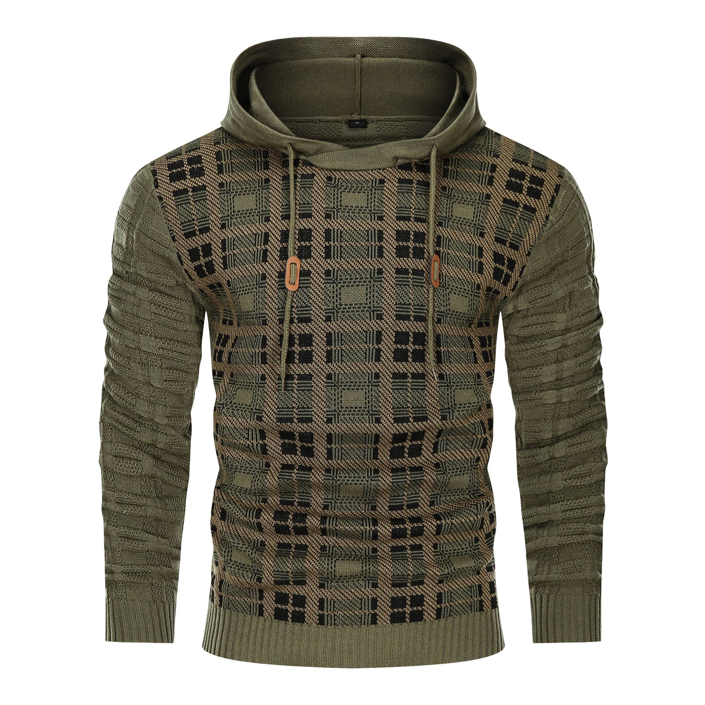 Alpha Knit Hoodie | Textured Pullover with Drawstring Hood