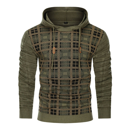 Alpha Knit Hoodie | Textured Pullover with Drawstring Hood