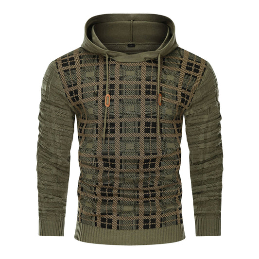 Alpha Knit Hoodie | Textured Pullover with Drawstring Hood