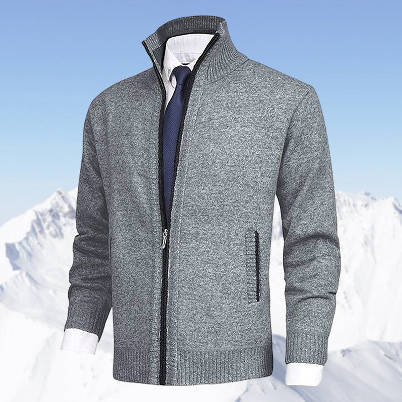 Men’s Knit Zip Jacket | Ribbed Collar | Lightweight Everyday Layer