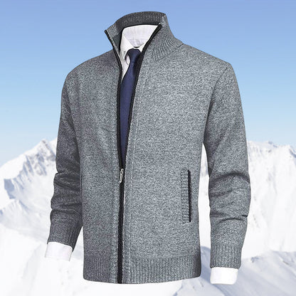 Men’s Knit Zip Jacket | Ribbed Collar | Lightweight Everyday Layer