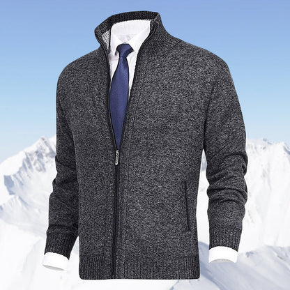 Men’s Knit Zip Jacket | Ribbed Collar | Lightweight Everyday Layer